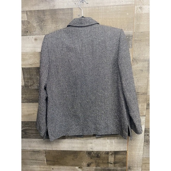 Pendleton Wool Blend Tweed Black White Button Blazer Jacket Women's 10 - Picture 5 of 7